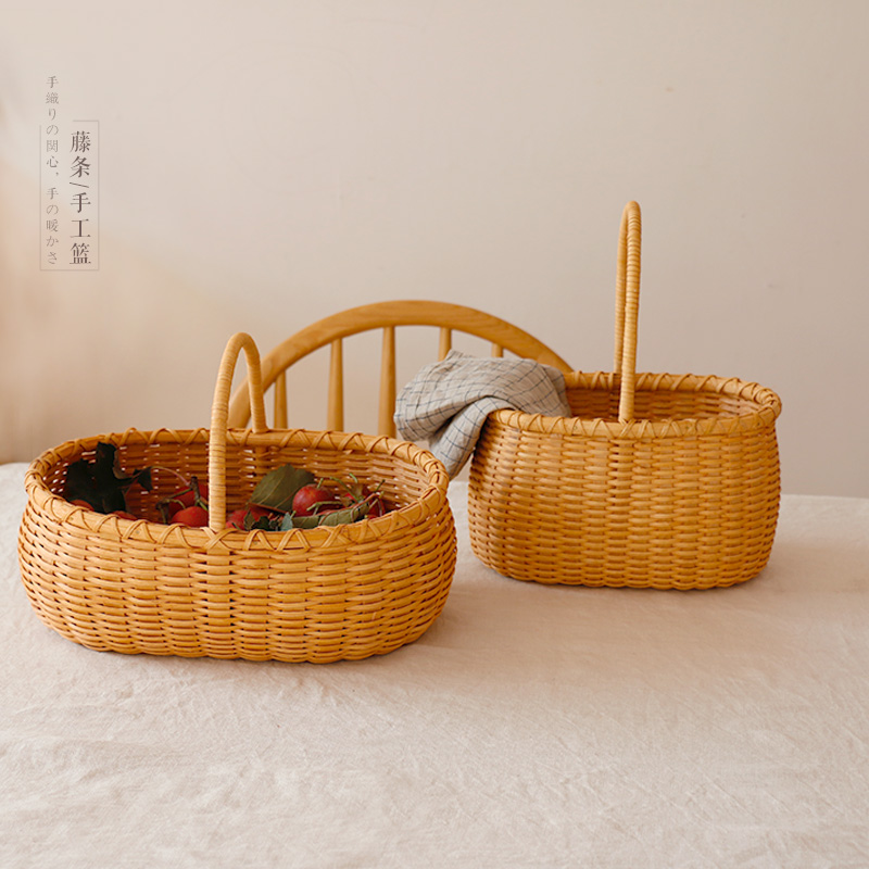 岁月陪伴丨手工藤条编织收纳果篮日式轻奢杂物水果野餐提篮子圆筐|msdalam kategori pinggan mangkuk, pinggan mangkuk, mangkuk buah-buahan/plat buah-buahan/bakul buah-buahan - dari Buy2taobao.com untuk memberikan perkhidmatan ejen Taobao profesional membeli