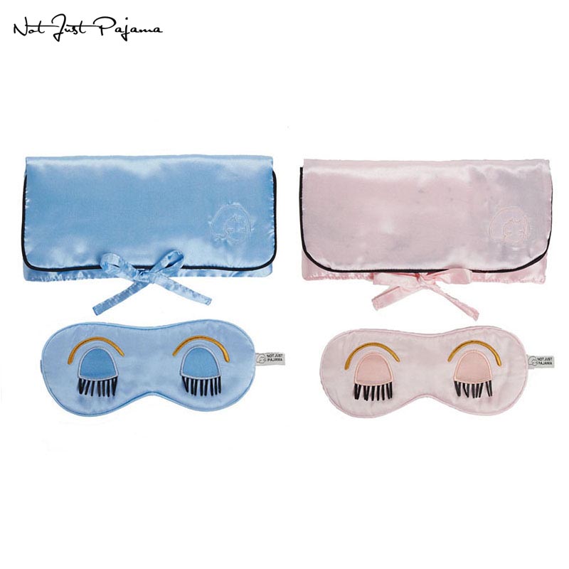 Notjustpajama Hepburn Retro Real silk mulberry silk eyelash Eye mask Storage bag Two piece set Gift boxin the Lingerie/Men's underwear/Tracksuit , Underwear Accessories category - from Buy2taobao.com to provide professional Taobao agent buy service