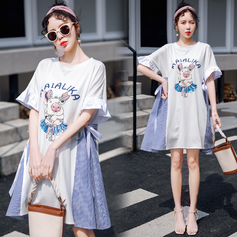 pregnant woman Summer dress 2019 fashion new pattern Mid length version skirt Easy pregnant woman summer jacket spring clothesin the Maternity/Maternal supplies/Nutrition , Maternity , Dress category - from Buy2taobao.com to provide professional Taobao agent buy service