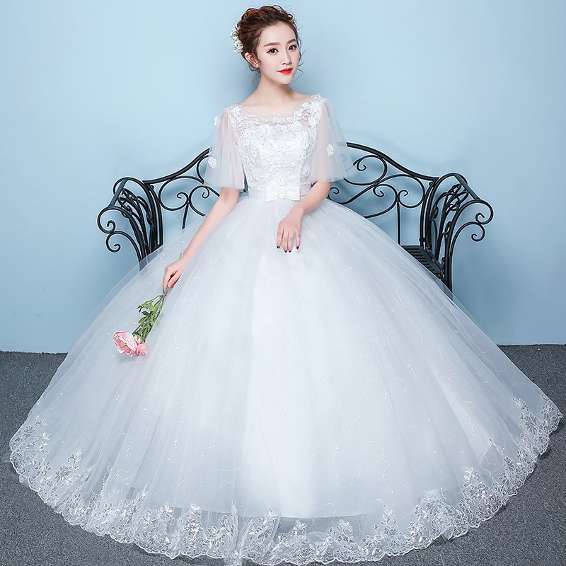 2019春夏双肩新娘结婚一字肩婚纱礼服齐地孕妇婚纱礼服大码轻婚纱|ruв категории Женская одежда, Cвадебные платья, свадебное платье - от Buy2taobao.com для оказания профессиональной услуги покупки агента Taobao