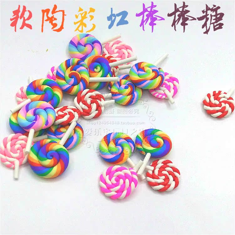 clay Ornament Fimo Rainbow Lollipop simulation Jam Cream gel Mobile phone shell diy make parts Material Sciencein the Toy/Childs/Puzzle/Building block/Model , Handmade/Creative DIY , Handmade tools/Colored paper/Fitting category - from Buy2taobao.com to provide professional Taobao agent buy service