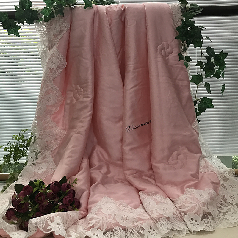 washing summer quilt quilt Princess wind 60 Two-sided Tencel Summer quilt Lace Cool in summer Solidin the Bedclothes , Quilt category - from Buy2taobao.com to provide professional Taobao agent buy service