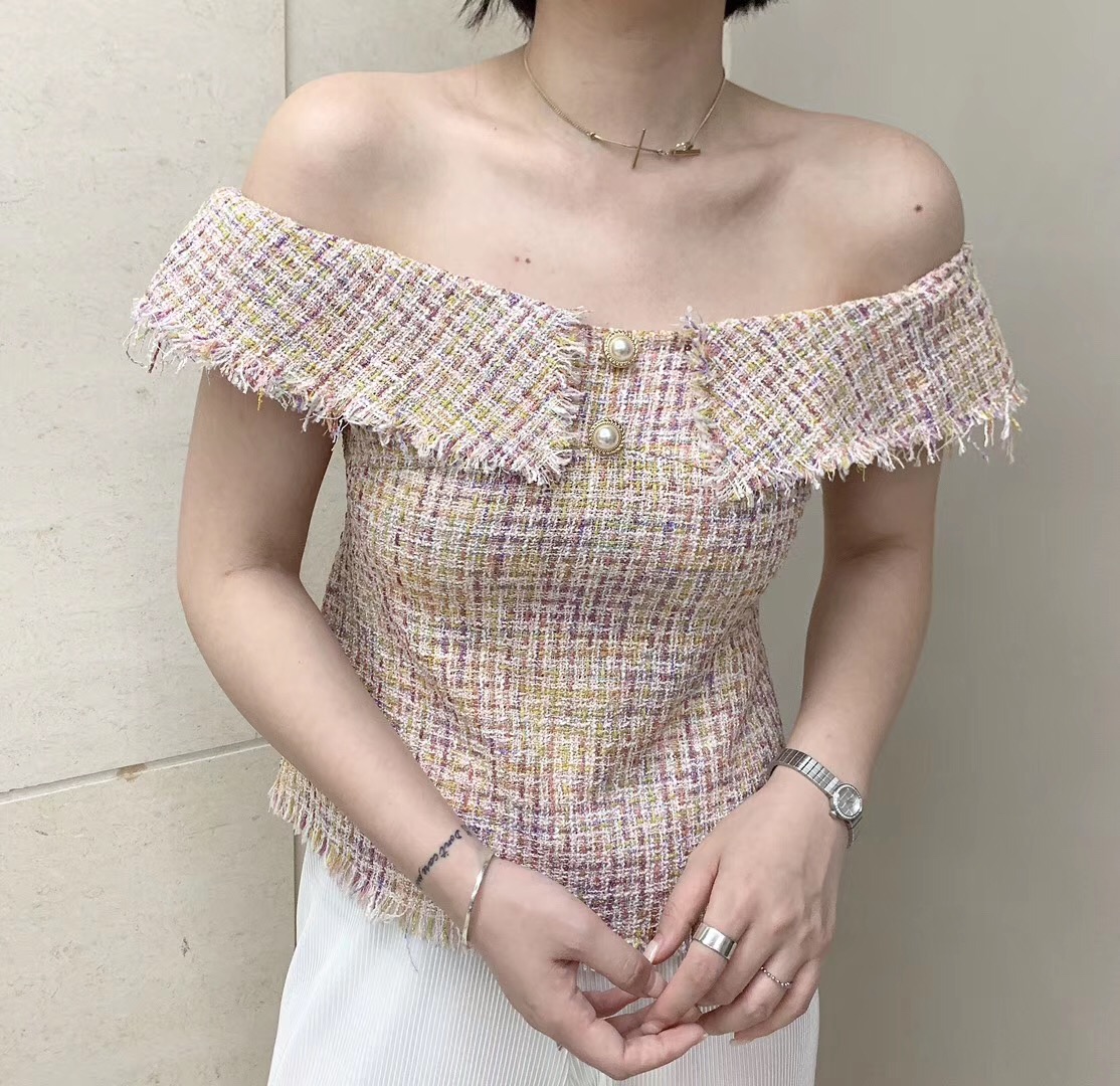 女裝2019新款潮夏裝網紅小香風壹字露肩設計感心機上衣洋氣襯衫女在類目 女裝/女士精品, 襯衫中 - 來自Buy2taobao.com提供專業的淘寶代購服務