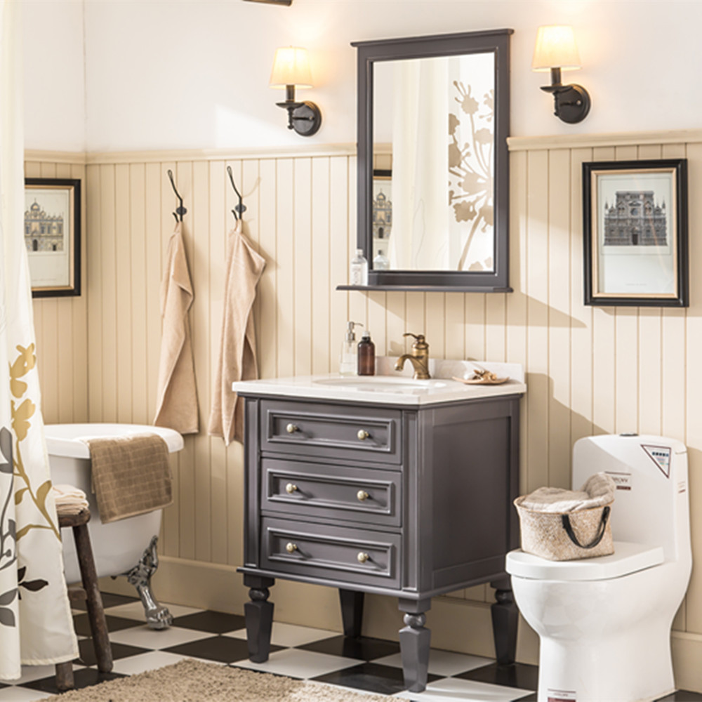 bathroom Small apartment American style oak Bathroom cabinet combination Floor type Washbasin Wash your hands Surface pool solid wood Wash and rinse Basinin the Decoration main material , Toiletries , Bathroom Furniture , Bathroom Cabinet category - from Buy2taobao.com to provide professional Taobao agent buy service