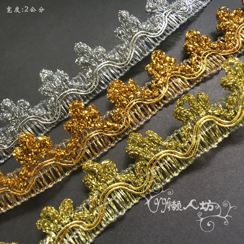 2CM 金银色线 花边 皇冠单边尖角 古装汉服服装饰裙边辅料织带|msdalam kategori rumah Fabrik, bahan-bahan jahitan DIY, alat dan produk siap, Aksesori jahit DIY/aksesori/aksesori, Lace - dari Buy2taobao.com untuk memberikan perkhidmatan ejen Taobao profesional membeli