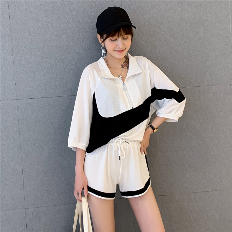 Borneol Sports suit 2019 Xia Li Simplicity Easy leisure time shorts Two piece set cool and refreshing ventilation Sunscreenin the Women's clothing/Boutique , Set/Student uniforms/Work uniforms , Leisure sports suit category - from Buy2taobao.com to provide professional Taobao agent buy service
