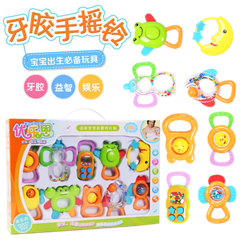 优乐恩婴儿玩具0-3-6-12个月 益智0-1岁手抓牙胶手摇铃三个月宝宝在类目 玩具/童车/益智/积木/模型, 幼儿响铃/布玩/安抚玩具, 摇铃中 - 来自Buy2taobao.com提供专业的淘宝代购服务