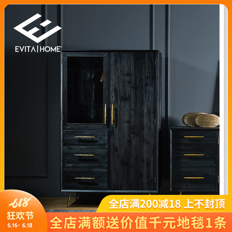 EVITA HOME美式实木工业风衣柜顶箱柜收藏储物柜做旧复古置物柜|msdalam kategori perabot kediaman, kabinet, almari pakaian - dari Buy2taobao.com untuk memberikan perkhidmatan ejen Taobao profesional membeli