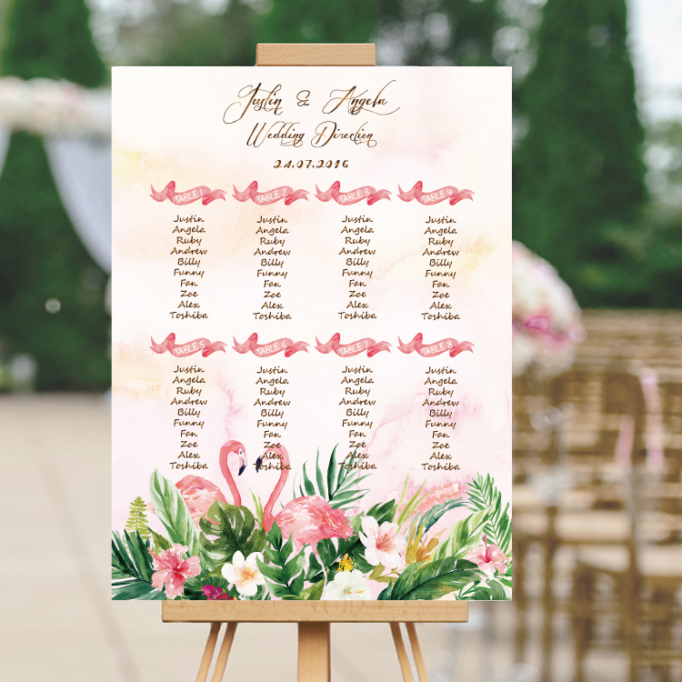 Original customized Flamingo Sen family wedding Seating chart Seats Business Activities banquet Annual meeting Seating chartin the Festive supplies/Gift , Seat card category - from Buy2taobao.com to provide professional Taobao agent buy service
