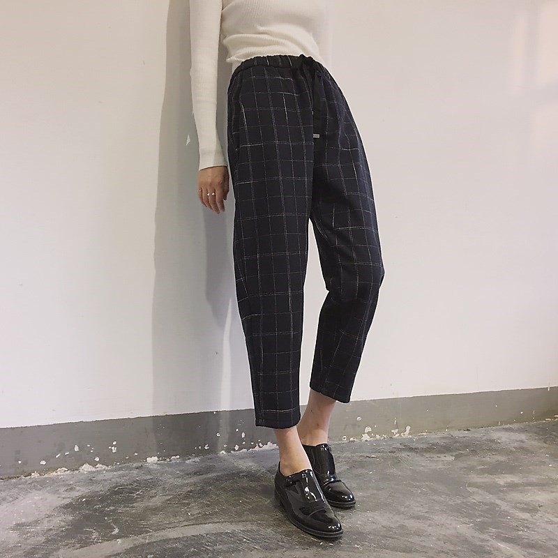 休闲女士条纹辣九分裤大码休闲裤复古2018宽松方格萝卜裤女人味春在类目 女装/女士精品, 裤子, 休闲裤中 - 来自Buy2taobao.com提供专业的淘宝代购服务
