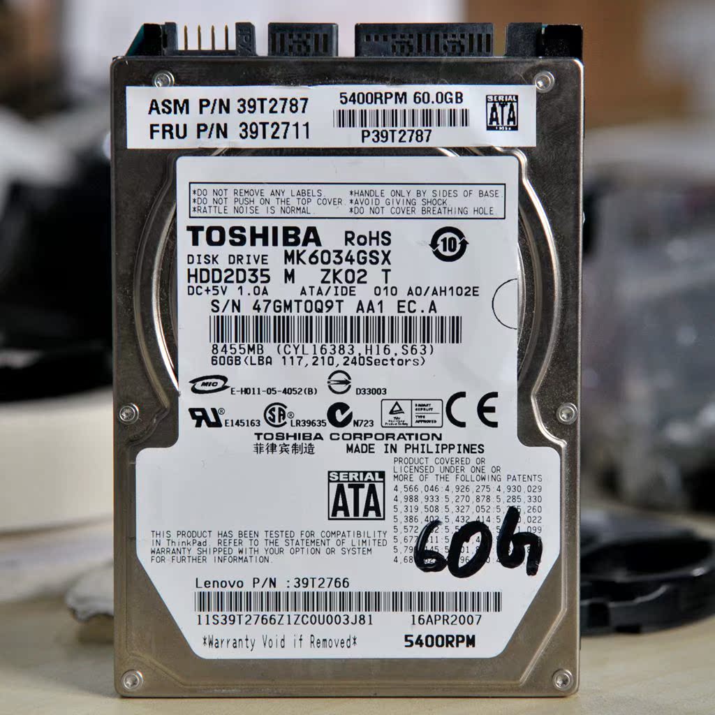 Toshiba东芝MK6034GSX 60G SATA2 2.5寸笔记本硬盘5400rpm拆机盘|ruв категории компьютерное оборудование/дисплей/Компьютерная периферия, механический жесткий диск - от Buy2taobao.com для оказания профессиональной услуги покупки агента Taobao