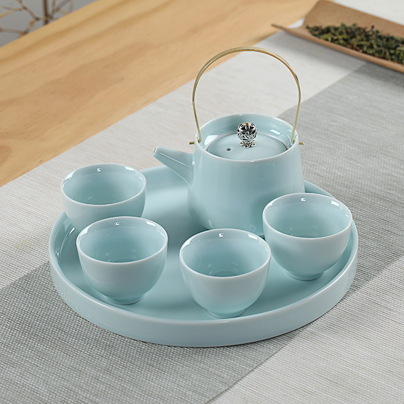 家用茶具套装功夫陶瓷青瓷茶壶茶杯简约日式干泡小茶台竹托盘茶盘在类目 餐饮具, 茶具, 功夫茶具中 - 来自Buy2taobao.com提供专业的淘宝代购服务