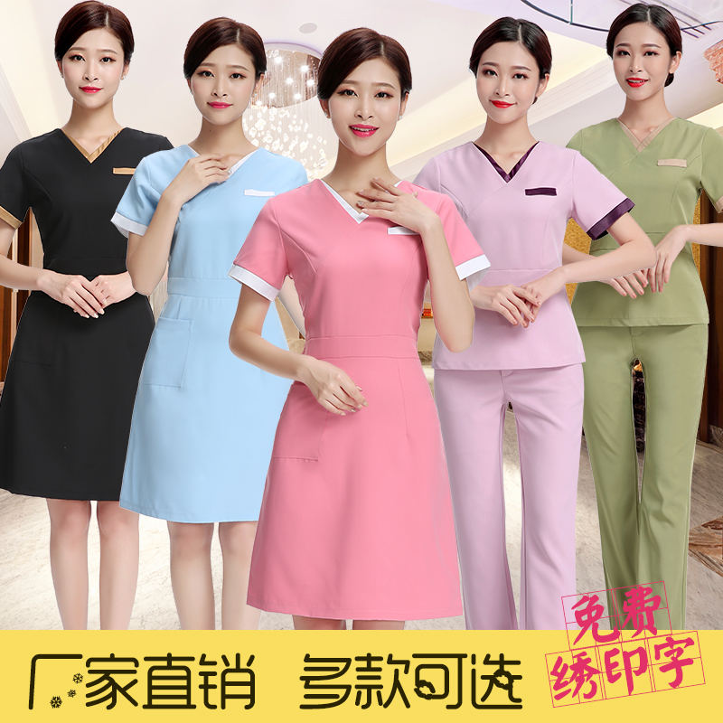 美容师工作服女夏季新款2018时髦套装美容院工服装连衣裙技师气质在类目 女装/女士精品, 套装/学生校服/工作制服, 职业女裙套装中 - 来自Buy2taobao.com提供专业的淘宝代购服务