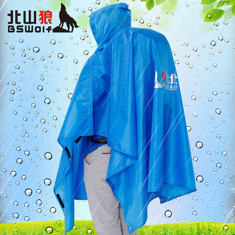 Kitayama Wolf Outdoor climbing on foot Trine Raincoat Ground cloth Riding Travel? Poncho Portable drift knapsack Rainproofin the Sports bag/Outdoor package/Fitting , Raincoat/Rain pants/Poncho category - from Buy2taobao.com to provide professional Taobao agent buy service