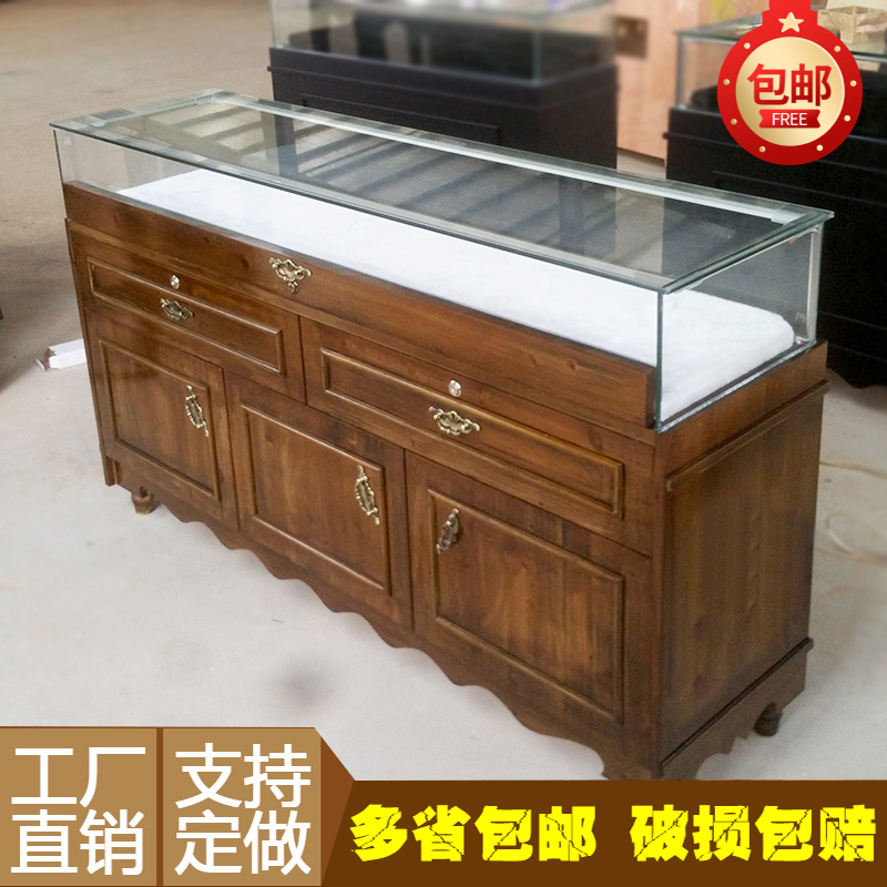 solid wood Jewelry Display cabinet Retro Glass couture Jewelry belt Emerald Jade article counter commercial Jewellery Showcasein the Business/Office Furniture , Shelf/Showcase , Boutique Showcase/Showcase category - from Buy2taobao.com to provide professional Taobao agent buy service