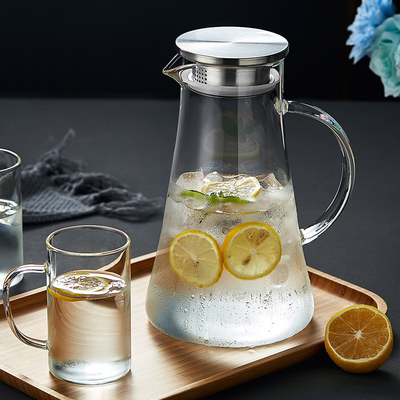 凉水壶玻璃耐高温防爆大容量扎壶冷水壶耐热家用晾凉白开水杯套装
