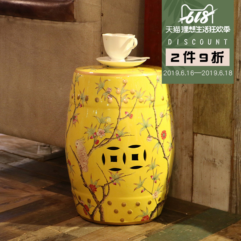 American style rural New Chinese style Flower parrot ceramics Drum stool Home Furnishing Jewelry Open Houses Decoration Housewarming marry giftin the Home accessories , Decoration category - from Buy2taobao.com to provide professional Taobao agent buy service