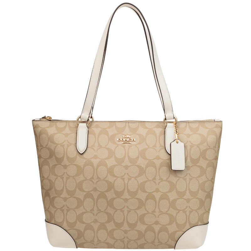 COACH 蔻驰 奢侈品 女士浅卡其白色PVC手提肩背包托特包 F29208 I|msdalam kategori haiwan peliharaan/makanan haiwan dan bekalan, Cat/anjing harian, Backpack/beg - dari Buy2taobao.com untuk memberikan perkhidmatan ejen Taobao profesional membeli