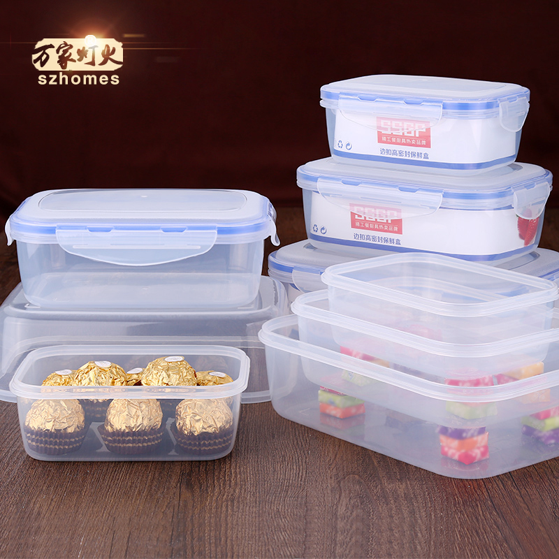 Refrigerator Storage Crisper Plastic household fruit Microwave Oven food Storage transparent rectangle Small box suitin the Tableware , Fresh container/Fresh Containers , Crisper category - from Buy2taobao.com to provide professional Taobao agent buy service
