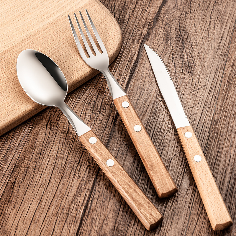 304 Stainless steel cutlery set originality Wooden handle Spoon Steak knife Fork a soup spoon Dessert Western tablewarein the Kitchen/Cooking utensils , Cooking utensils , Other category - from Buy2taobao.com to provide professional Taobao agent buy service