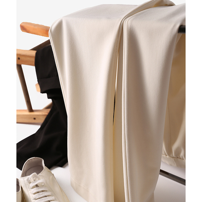 版型巨赞，腿精们闭眼收！纯色高腰休闲百搭直筒显瘦显高微喇长裤