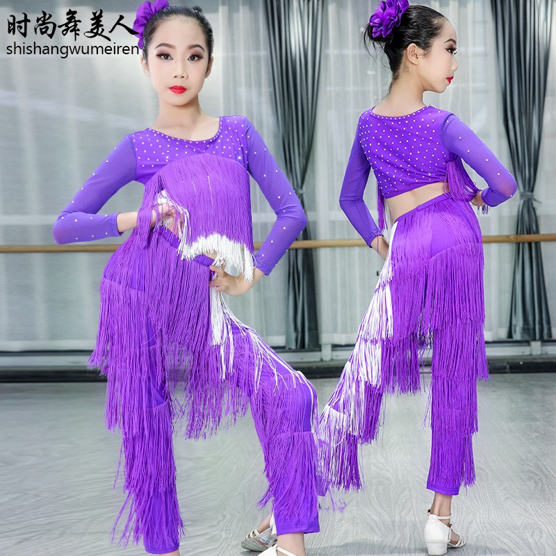 冬季新款拉丁舞流蘇拉丁女童服中大童演出服套裝表演兒童3030在類目 童裝/嬰兒裝/親子裝, 兒童演出服中 - 來自Buy2taobao.com提供專業的淘寶代購服務
