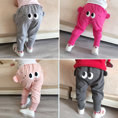 婴儿大pp裤春秋薄款男女童哈伦裤儿童休闲夏装宝宝纯棉大裆长裤子