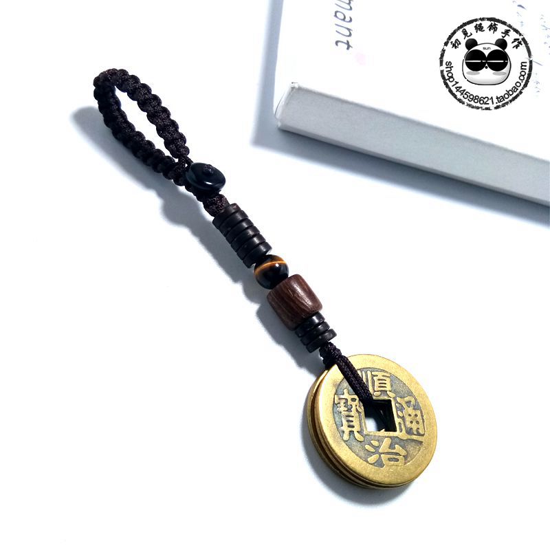 Five emperors' money copper Key buckle Sandalwood crystal Year of fate Anti-villain Transport Pendants Body Exorcise evil spirits automobile Pendantin the Accessories/Fashion Jewelry, Decoration category - from Buy2taobao.com to provide professional Taobao agent buy service