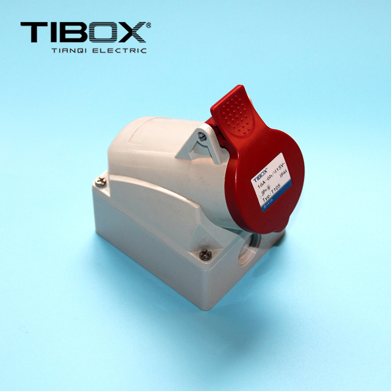TIBOX厂家直销工业插头插座连接器IP44 16A 4芯 防水防爆明装插座|msdalam kategori elektronik/Electrician, papan pendawaian/plug, plug - dari Buy2taobao.com untuk memberikan perkhidmatan ejen Taobao profesional membeli