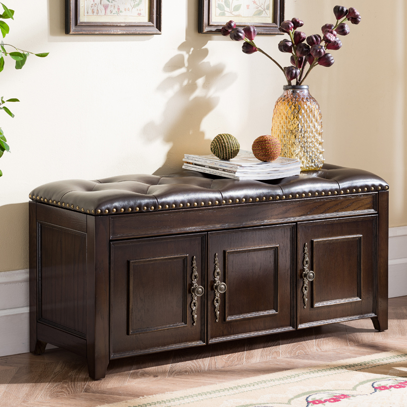 Hairen American style Shoe changing stool Shoe cabinet household Entrance stool Storage stool Storage Stool Low stool Shoes stool solid wood genuine leatherin the Residential furniture , Class Seats , Stools , Huanxie stool  category - from Buy2taobao.com to provide professional Taobao agent buy service