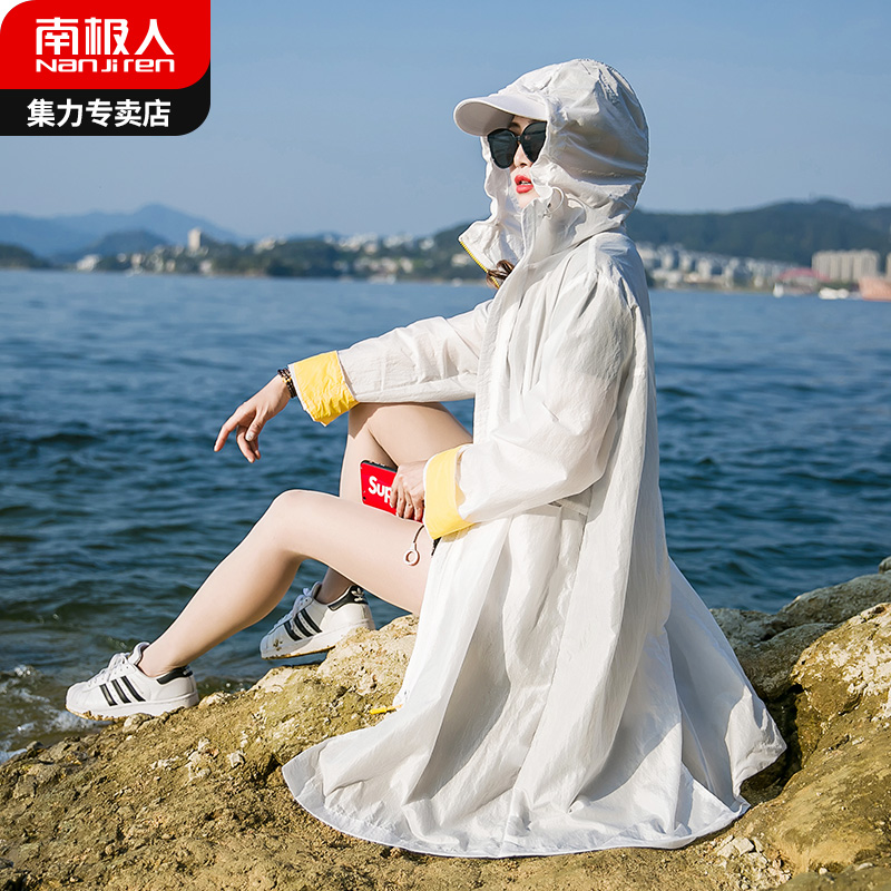 NGGGN Sunscreen Mid length version 2019 Summer wear new pattern Korean Edition Easy Sunscreen Hooded Cardigan coatin the Women's clothing/Boutique , Jacket category - from Buy2taobao.com to provide professional Taobao agent buy service