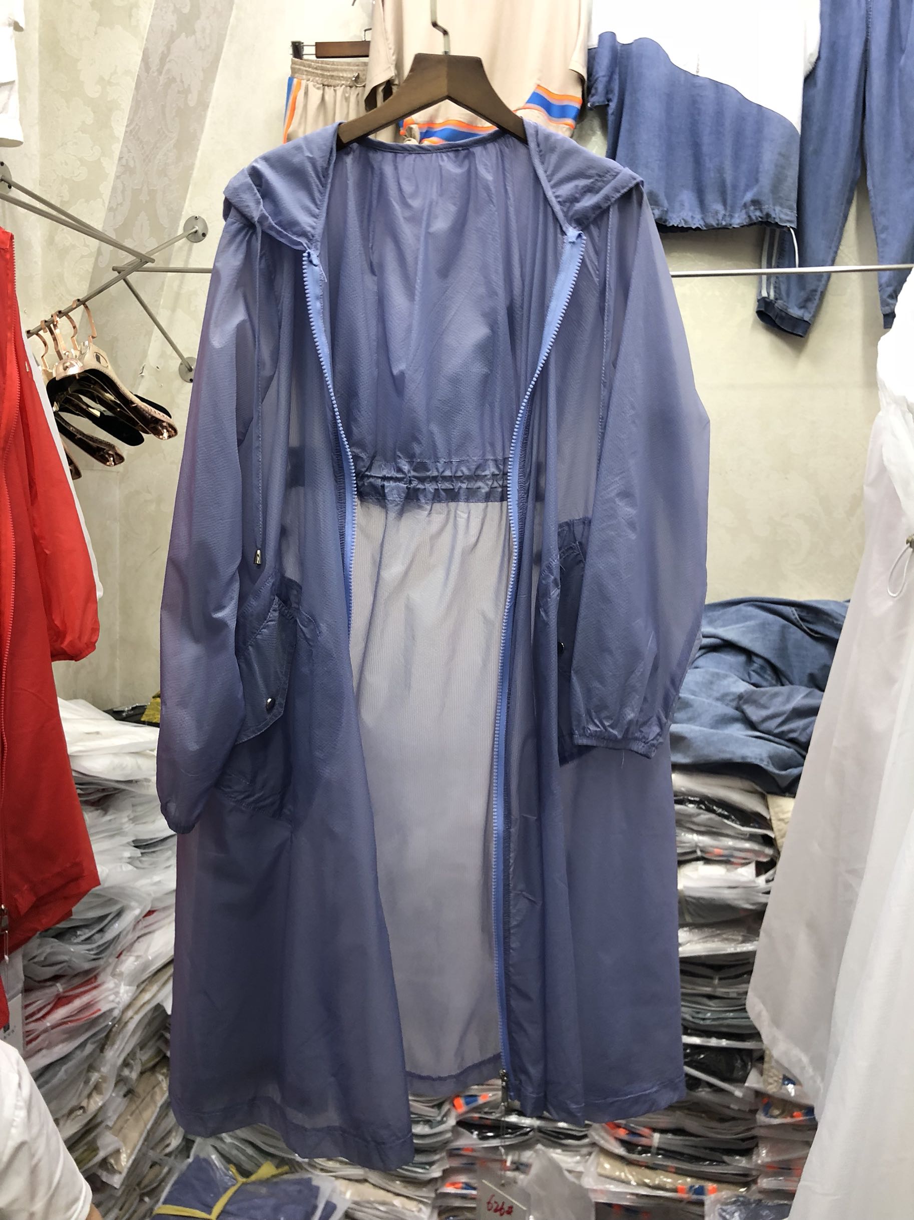 2019夏季新款女装韩版时尚连帽防晒衣过膝中长款外套非布可衣626|msdalam kategori Butik wanita / wanita, jaket pendek - dari Buy2taobao.com untuk memberikan perkhidmatan ejen Taobao profesional membeli