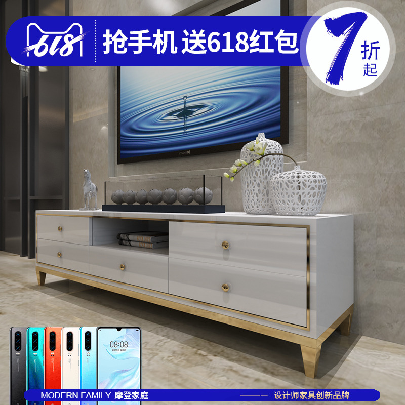 摩登家庭客厅简约白色烤漆电视柜不锈钢矮柜抽屉地柜小户型视听柜在类目 住宅家具, 柜类, 电视柜中 - 来自Buy2taobao.com提供专业的淘宝代购服务