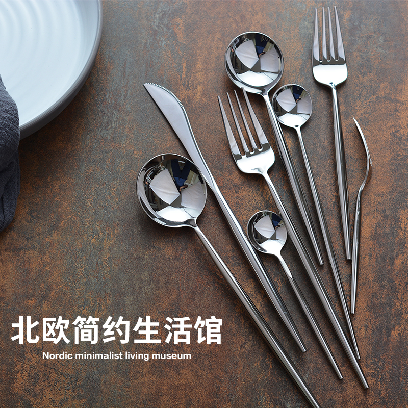 Northern Europe Simplicity high-grade Western Stainless steel 18/10 Portugal Cutlery Set Knife and fork Spoon Three-piece Suitein the Tableware , Tableware , Western cutlery set category - from Buy2taobao.com to provide professional Taobao agent buy service