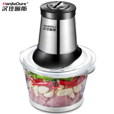 汉佳欧绞肉机家用电动不锈钢全自动小型打肉馅搅碎肉料理机多功8