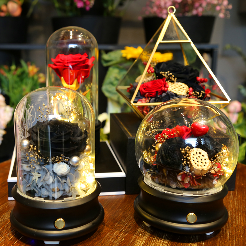 重庆同城派送永生花蓝牙音响音箱带灯玻璃罩玫瑰保鲜花520礼物|ruв категории доставка цветов/цветок моделирования/растения садоводства, вечную жизнь цветы/сушеные цветы, вечную жизнь цветы - от Buy2taobao.com для оказания профессиональной услуги покупки агента Taobao