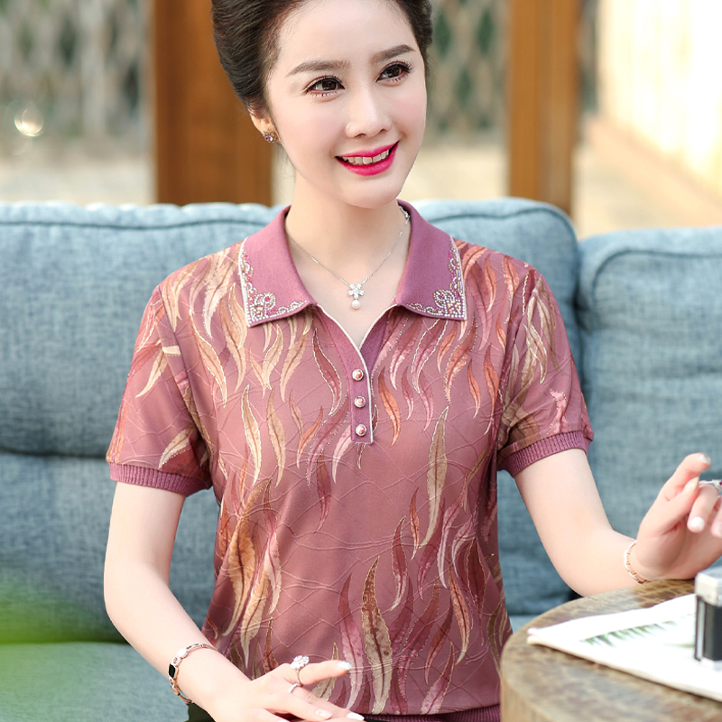 胖妈妈夏装短袖真丝上衣加肥加大40-50岁宽松中老年人女t恤桑蚕丝|ruв категории Женская одежда, в пожилых женщин - от Buy2taobao.com для оказания профессиональной услуги покупки агента Taobao