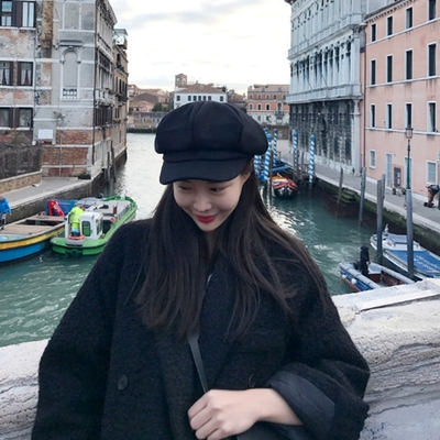 帽子女秋冬毛呢韩版八角帽百搭英伦复古潮日系贝雷帽画家鸭舌帽