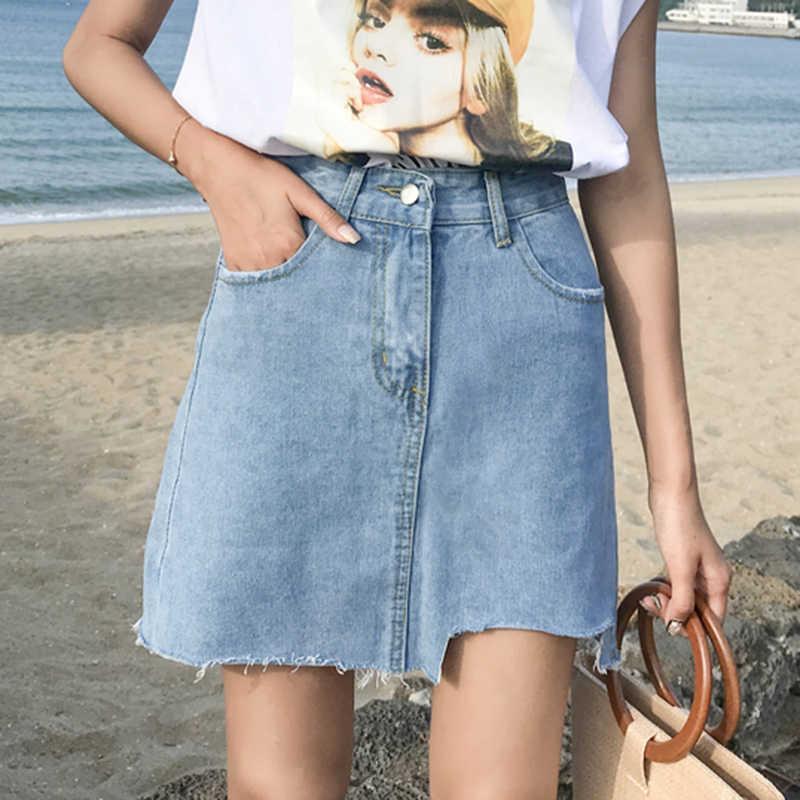 skirt Spring and summer Denim skirt Korean Edition Women's wear Paige Irregular Short skirt new pattern A word skirt Show thin Package hip studentin the Women's clothing/Boutique , Skirts category - from Buy2taobao.com to provide professional Taobao agent buy service