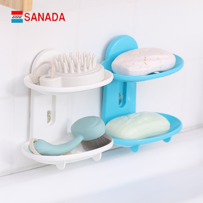 日本进口正品 SANADA双层吸盘式肥皂架双格沥水肥皂盒香皂盒B-754在类目 家庭/个人清洁工具, 卫浴用具/卫浴配件, 皂网/架中 - 来自Buy2taobao.com提供专业的淘宝代购服务