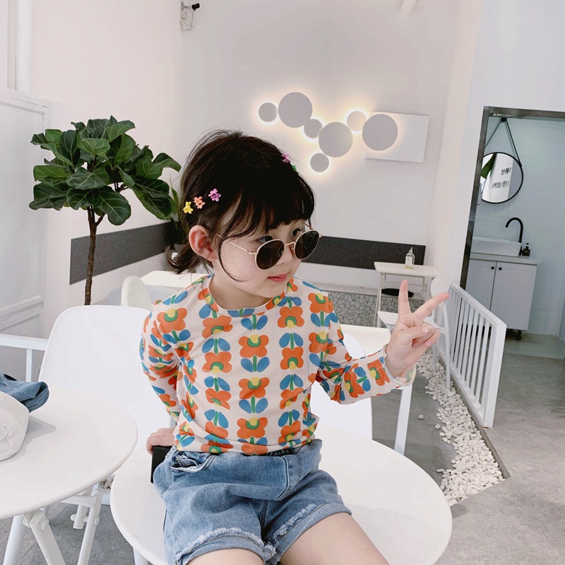 girl Long sleeve T-shirt ultrathin Sunscreen Western style Flower Yafeng jacket T-shirt children Same item Base coatin the Children/Baby/Family fitted , T-shirt category - from Buy2taobao.com to provide professional Taobao agent buy service