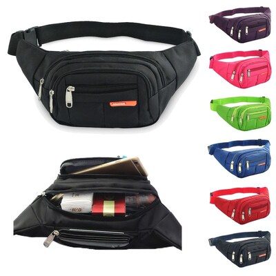 腰包男女2018新款帆布多功能大容量收银包手机包男耐磨收钱生意包