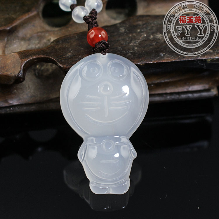 天然冰种玉髓吊坠机器猫挂坠玛瑙玉器玉项链送证包邮挂件玉石在类目 饰品/流行首饰/时尚饰品新, 项坠/吊坠中 - 来自Buy2taobao.com提供专业的淘宝代购服务