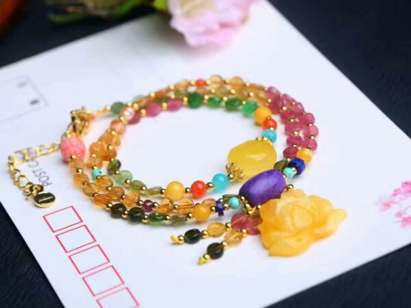 natural crystal Brazil Tourmaline Three times Bracelet Natural South Red Purple Dragon Crystal Tube Bead Honeydew Pendantin the Accessories/Fashion Jewelry, Bracelets category - from Buy2taobao.com to provide professional Taobao agent buy service