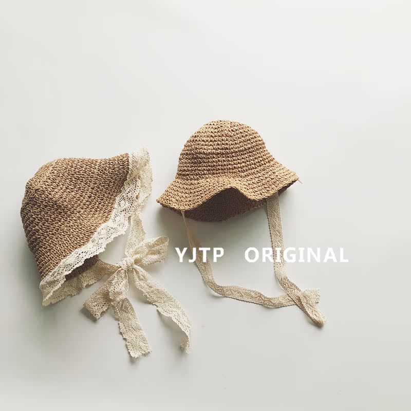 One home Tong goods children lovely Coding baby Lace lace Straw hat Papyrus Visorin the Children/Baby/Family fitted , Hat/Muffler/Masks/Gloves/Earmuffs/Booties , Hat category - from Buy2taobao.com to provide professional Taobao agent buy service