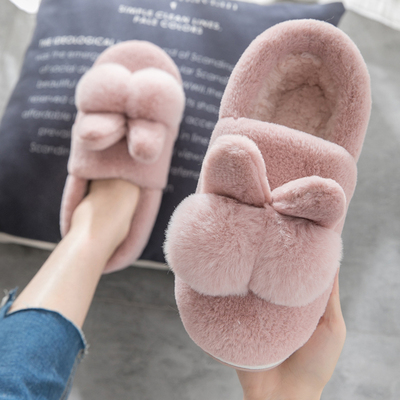 棉拖鞋女厚底冬包跟冬季加绒产后保暖月子鞋可爱家居室内情侣儿童