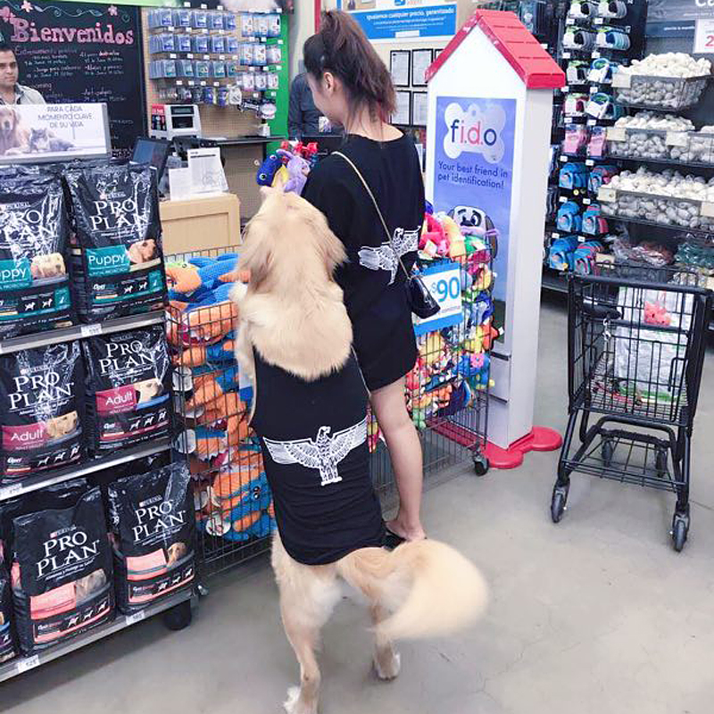 Anna La Large dogs With children black Eagle T-shirt Golden Retriever Husky clothes Summer wearin the Pet/Pet food and supplies , Pet apparel and accessories , Pet clothing/Raincoat category - from Buy2taobao.com to provide professional Taobao agent buy service