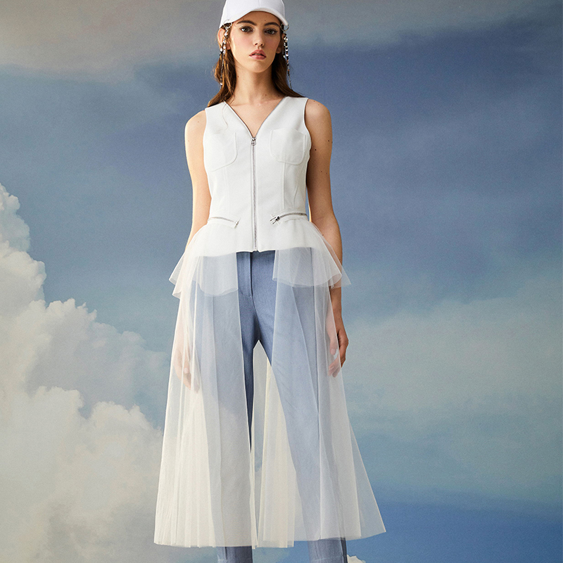 CAN designer brand quality goods YAOZONKU Bouffancy back Mosaic three-dimensional Modeling Vestin the Women's clothing/Boutique , Maga category - from Buy2taobao.com to provide professional Taobao agent buy service