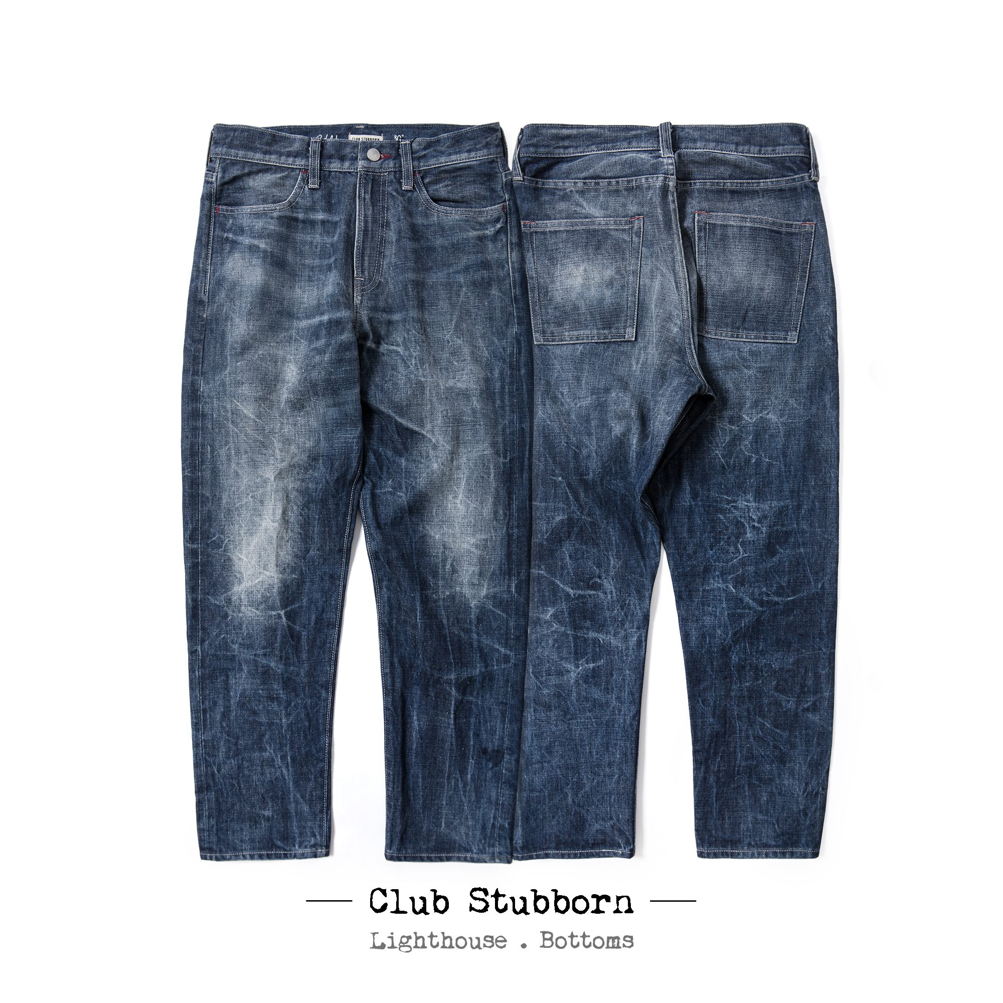 德山商店/Club Stubborn 春夏款 舒适微锥剪裁 波纹水洗丹宁长裤|ruв категории Мужская одежда, джинсы - от Buy2taobao.com для оказания профессиональной услуги покупки агента Taobao