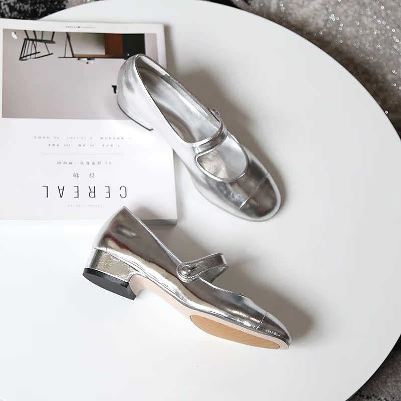 Mary Jane Women's shoes 2019 new pattern Shallow mouth Versatile Round Low-heel genuine leather Women's Shoes With crude Single shoesin the Women's Shoes, Low shoes category - from Buy2taobao.com to provide professional Taobao agent buy service